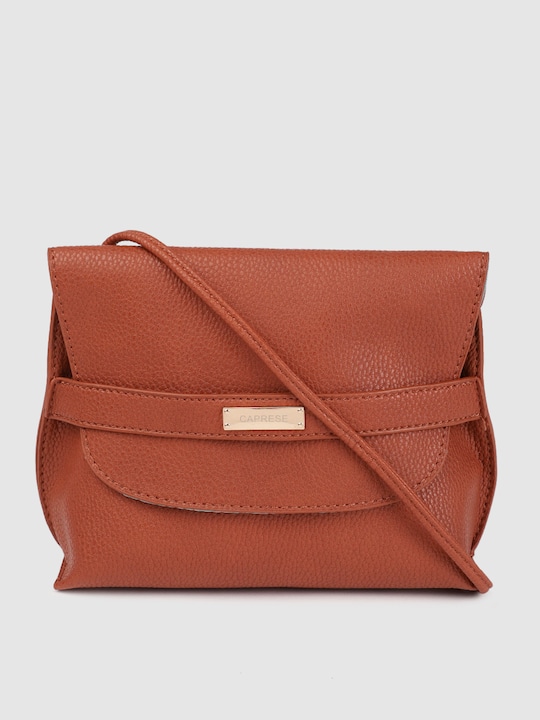 Caprese - Brown Solid Sling Bag
