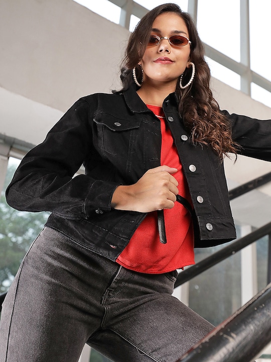 Tokyo Talkies - Women Black Solid Jacket