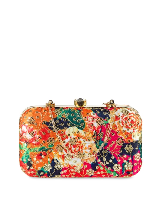PARIZAAT BY SHADAB KHAN - Multicoloured Embroidered Box Clutch