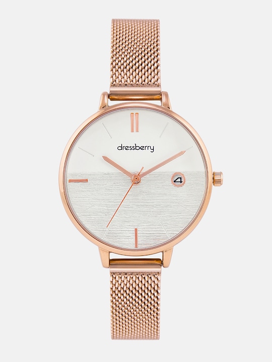 DressBerry - Women White Analogue Watch MFB-PN-CHR-S1921