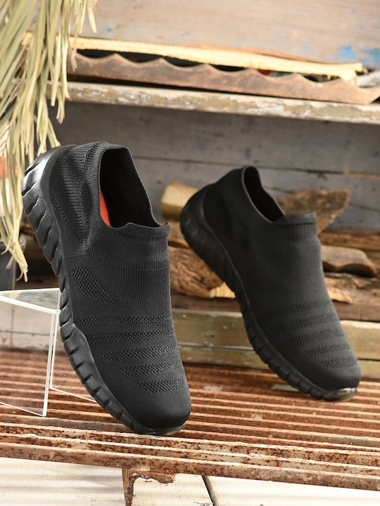 MENGLER - Men Black Textile Walking Shoes