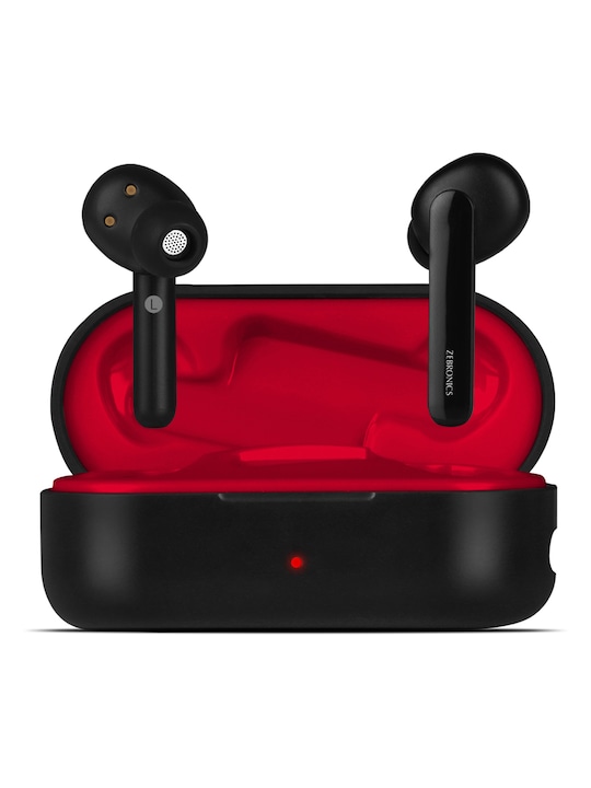 ZEBRONICS - Zebronics Black & Red Zeb-Sound Bomb True Wireless Earphone with Charging Case