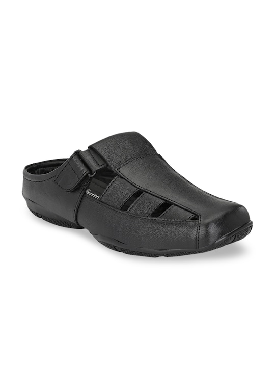John Karsun - Men Black Leather Sandals