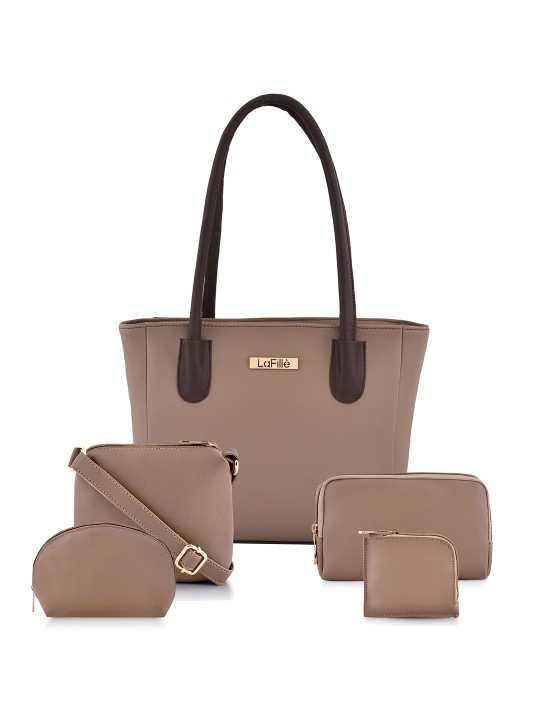 LaFille - Beige Solid Shoulder Bag