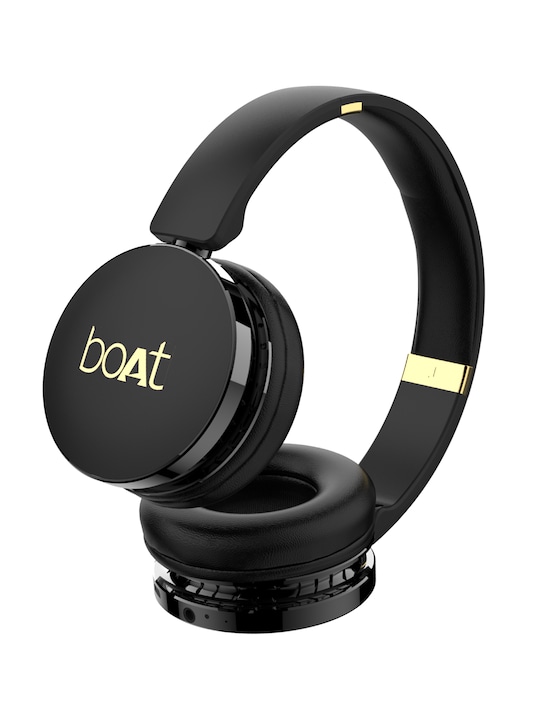 boAt - Rockerz 370 Buoyant Black Wireless Headphone with Immersive Audio Padded Earcups
