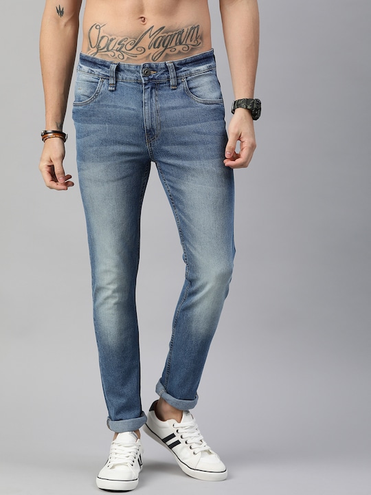 Roadster - Men Blue Skinny Fit Mid-Rise Clean Look Stretchable Jeans