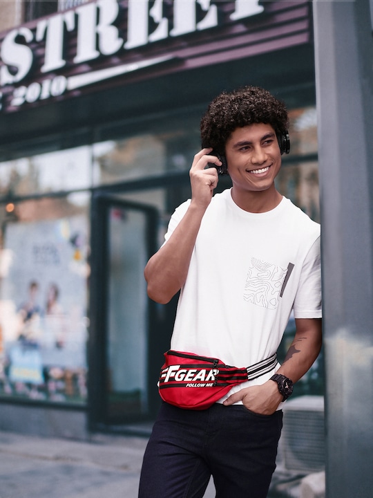 F Gear - Unisex Red & White Printed Enzo Waist Pouch