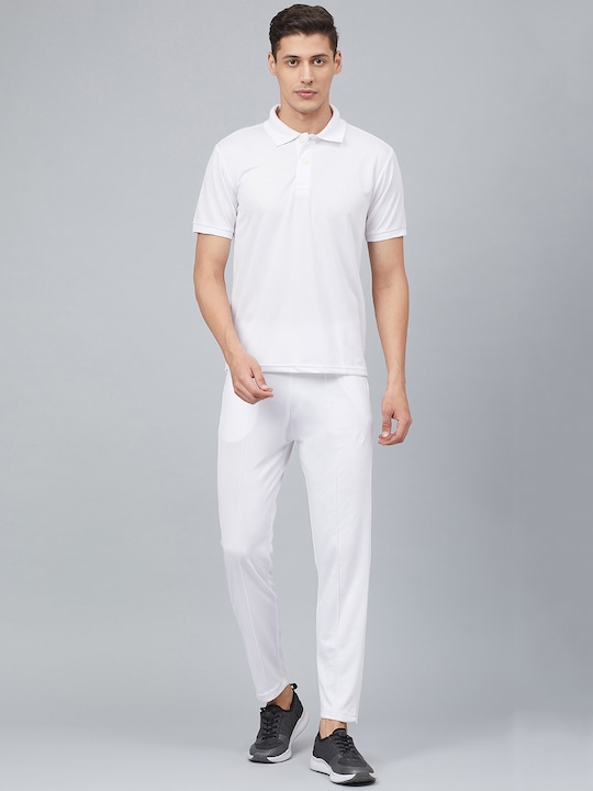 Chkokko - Men White Solid Cricket Track Suit