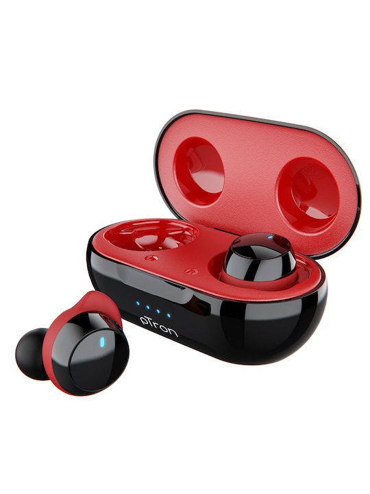 pTron - Evo True Wireless M Black And Red In-Ear Bluetooth Bassbuds