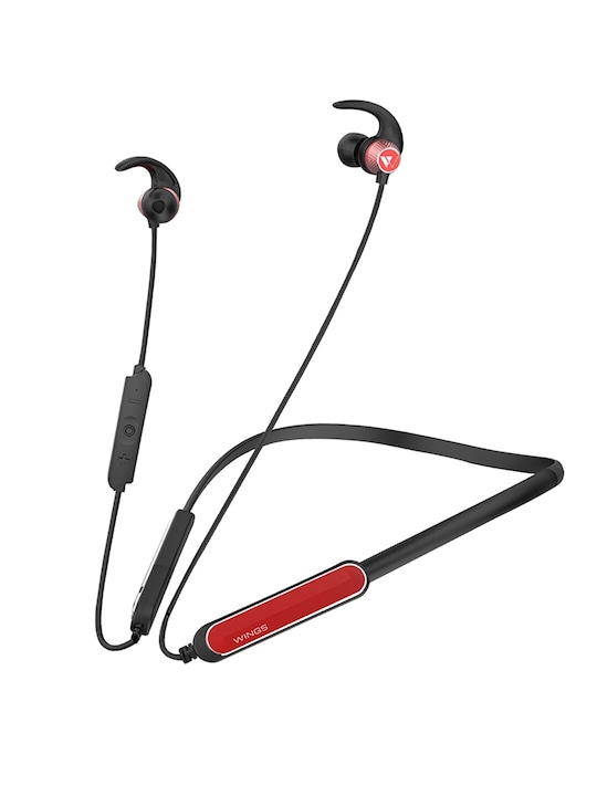 WINGS - Ryder Black & Red Wireless Neckband Earphones