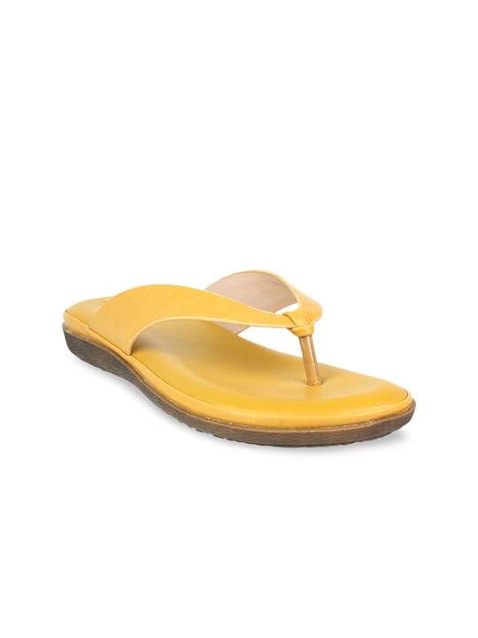 Sherrif Shoes - Women Mustard Yellow Textured Comfort Heels