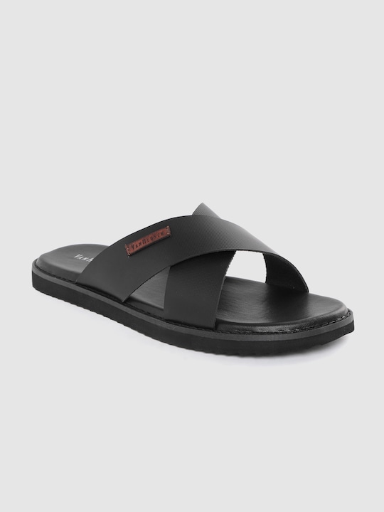 Van Heusen - Men Black Textured Sliders