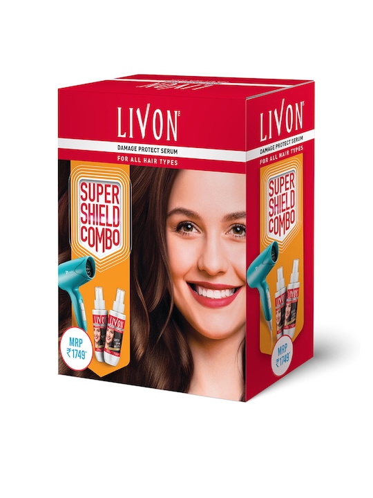 Livon - Set of 2 Heat Protect Hair Serum & Syska Hair Dryer