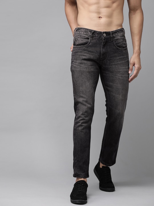 Roadster - Men Charcoal Grey Skinny Fit Mid-Rise Clean Look Stretchable Jeans