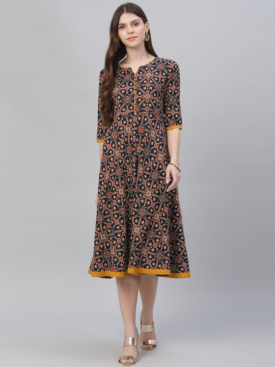 Libas - Women Multicoloured Printed A-Line Dress