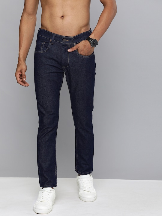 HERE&NOW - Men Blue Skinny Fit Mid-Rise Clean Look Stretchable Jeans
