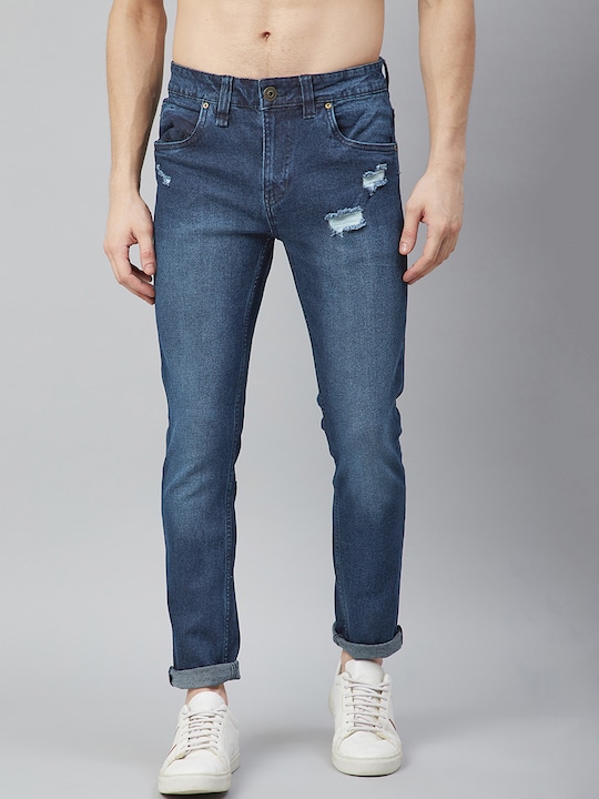Roadster - The Lifestyle Co. Men Skinny Fit Low Distress Light Fade Stretchable Jeans