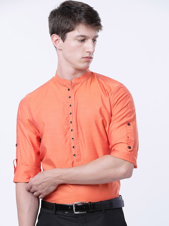 HIGHLANDER - Men Coral Slim Fit Solid Casual Shirt