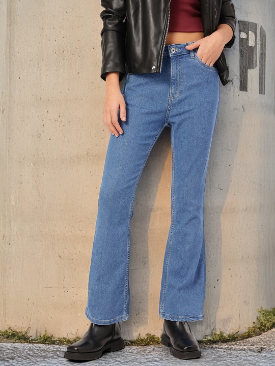 Roadster - The Lifestyle Co. Women Stylish Sway High-Rise Stretchable Bootcut Jeans