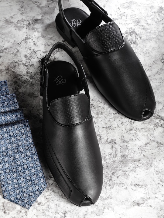 House of Pataudi - Men Solid Handcrafted Mules