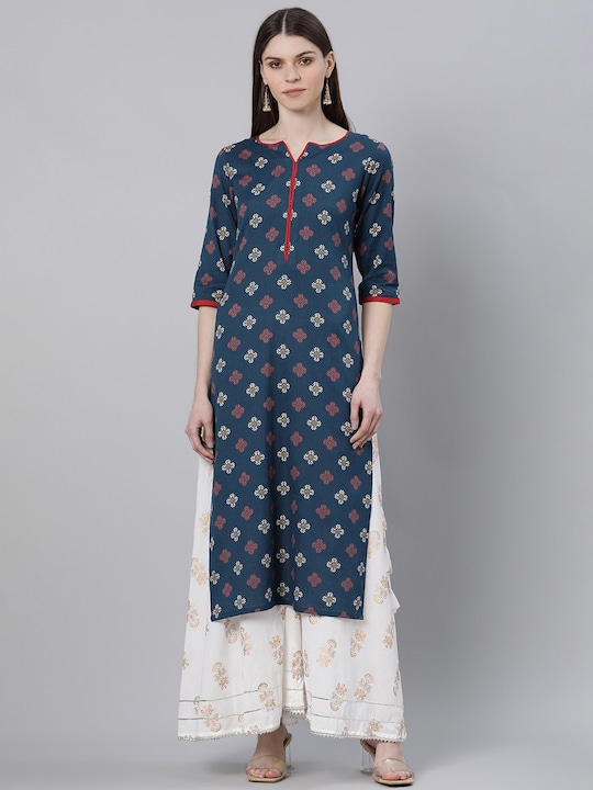 GERUA - Gerua Women Blue Printed Kurta