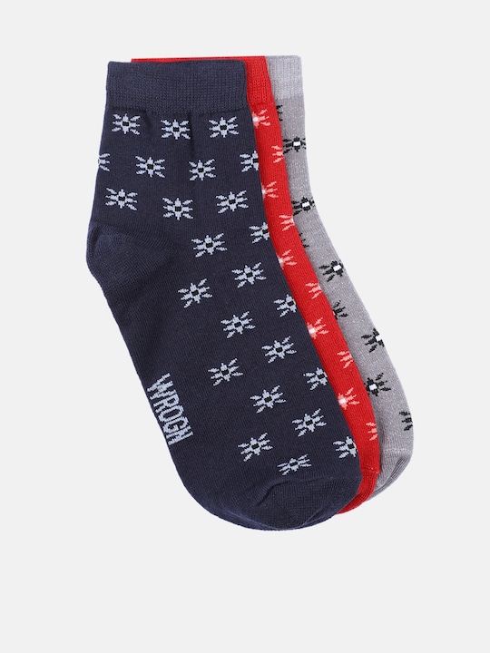 WROGN - Men Set of 3 Patterned Above-Ankle Length Socks