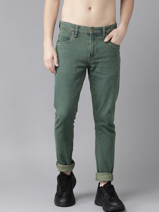 Roadster - Men Green Skinny Fit Stretchable Jeans