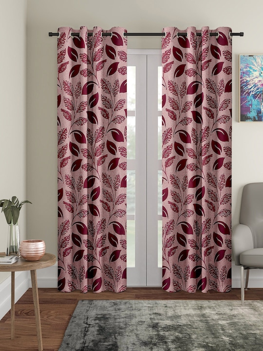 Cortina - Set of 2 Floral Printed Door Curtains