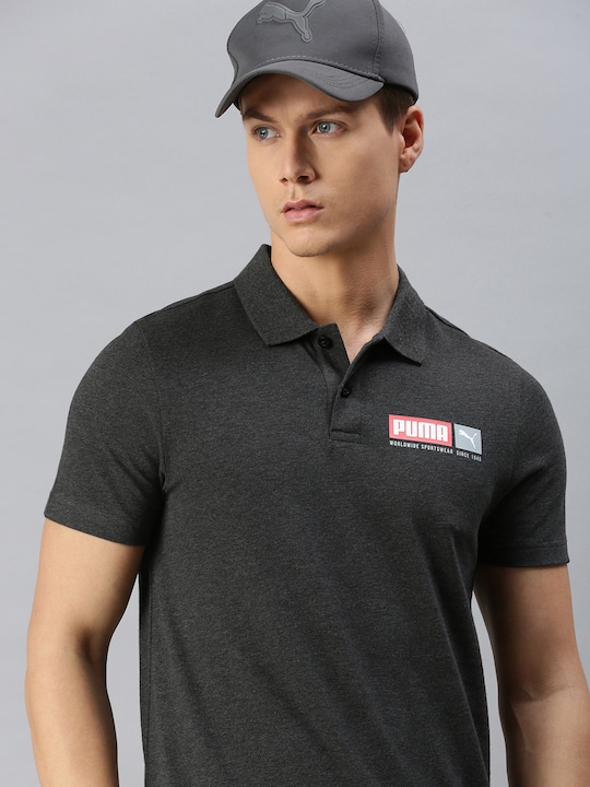 Puma - Men Grey Polo Collar 5 T-shirt
