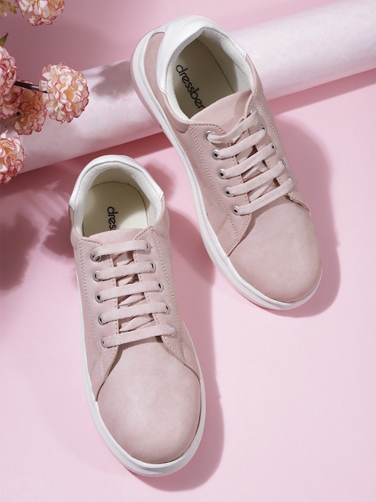 DressBerry - Women Pink Solid Sneakers