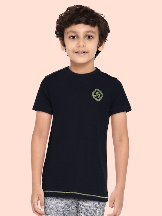 U.S. Polo Assn. Kids - Boys Navy Blue Pure Cotton Lounge T-shirt