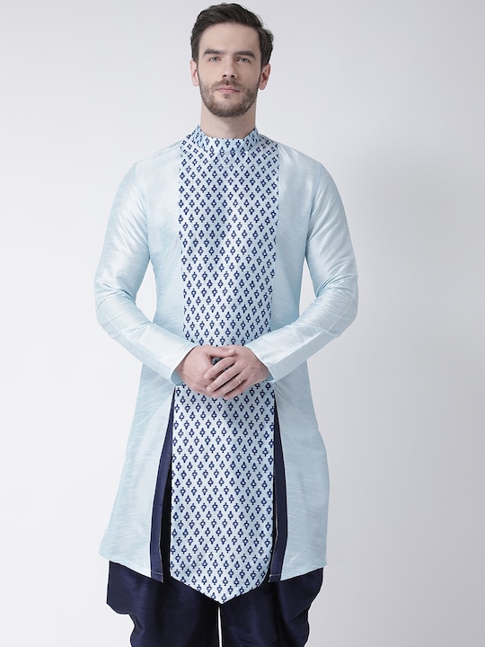 DEYANN - Men Blue Ethnic Motifs Printed Kurta