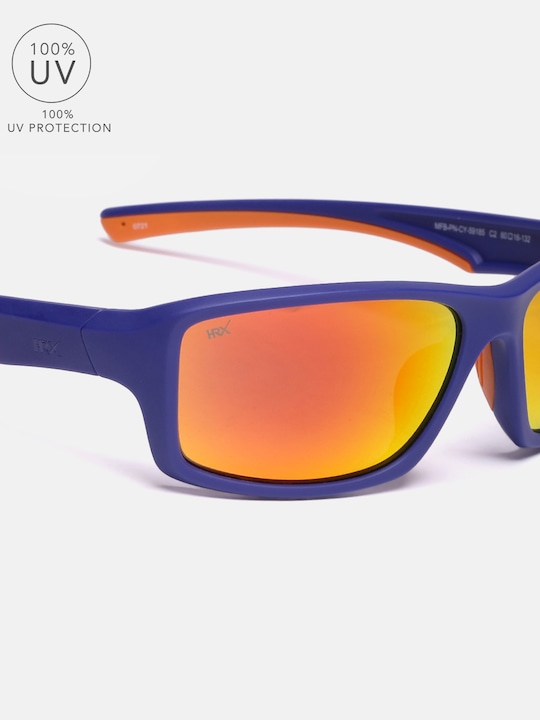 HRX by Hrithik Roshan - Unisex Mirrored UV Protected Rectangle Sunglasses MFB-PN-CY-59185-C2