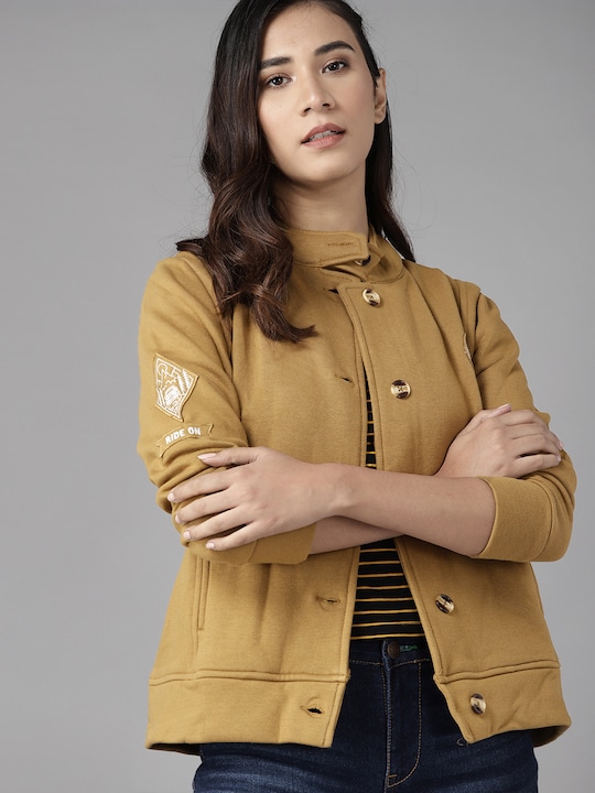 Roadster - Women Khaki Solid Tailored Jacket