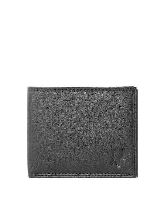 WildHorn - Men Black Solid RFID Leather Two Fold Wallet