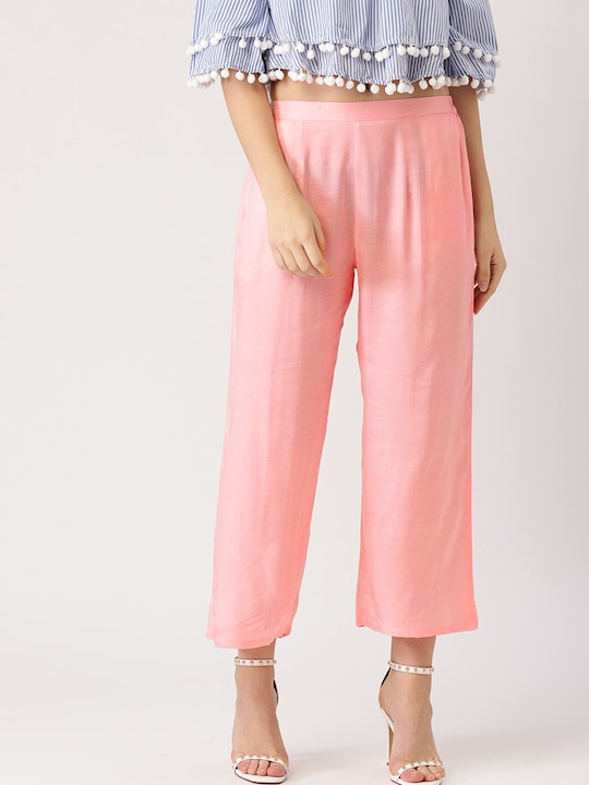 Libas - Women Pink Knitted Palazzos