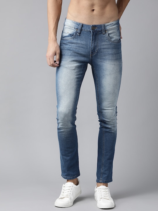 Roadster - Men Blue Skinny Fit Heavy Fade Stretchable Jeans