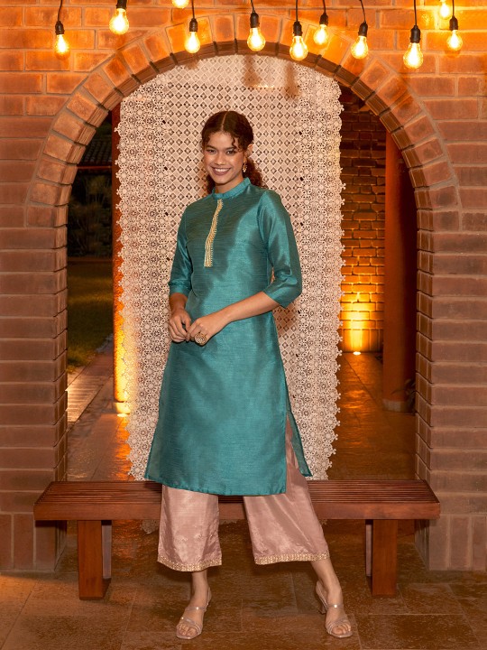 Sangria - Women Green Solid Kurta