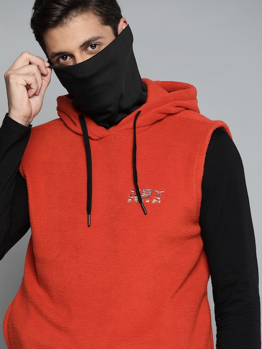 HRX by Hrithik Roshan - HRX By Hrithik Roshan Outdoor Men Burnished Sunset Rapid-Dry Brand Carrier Sweatshirt