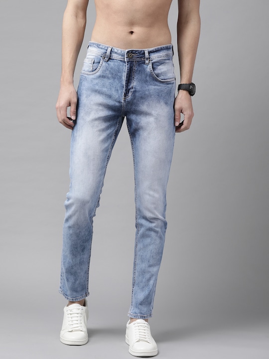 Roadster - Men Blue Skinny Fit Heavy Fade Stretchable Jeans