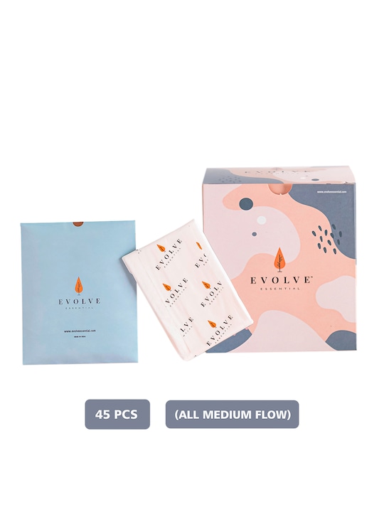 EVOLVE ESSENTIAL - Evolve Essential Pack of 45  Rash-free Eco-safe Medium Flow Sanitary Napkin