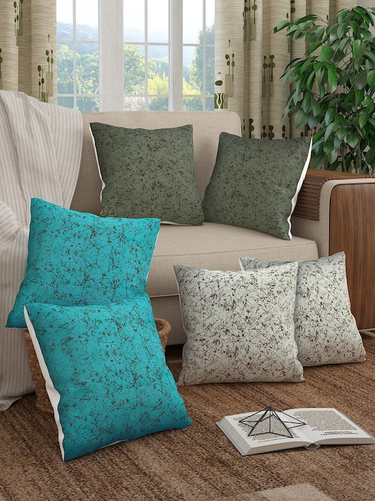 Story@home - Multicoloured Set of 6 Abstract Square Cushion Covers