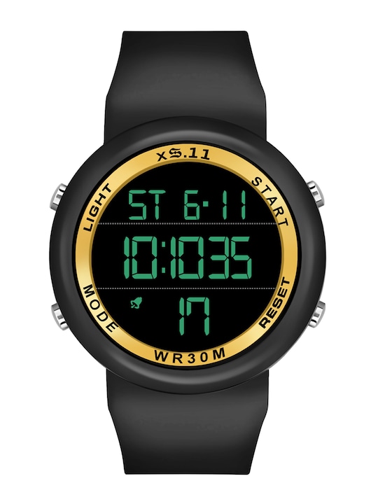SWADESI STUFF - Unisex Yellow Dial & Black Straps Digital Automatic Watch