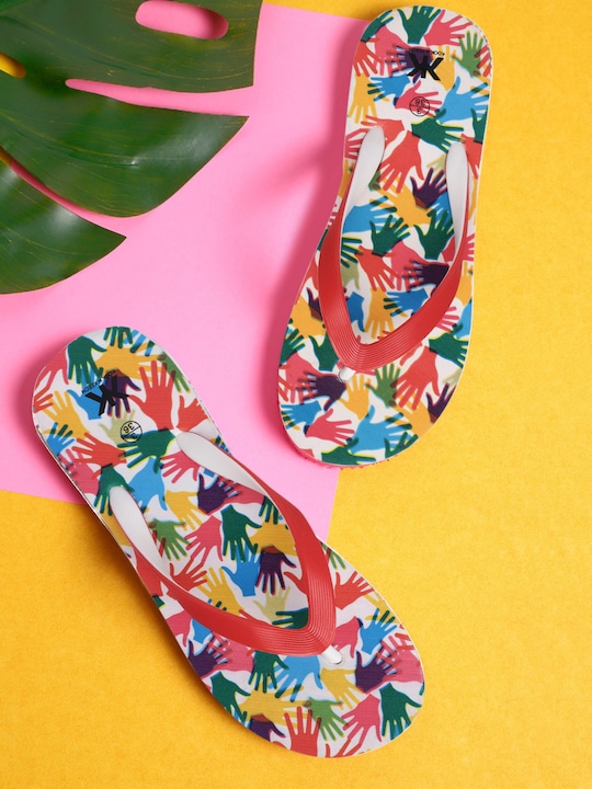 Kook N Keech - Women Multicoloured Printed Thong Flip-Flops