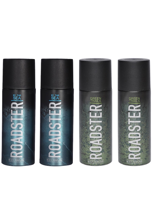 Roadster - Men Set of 4 By The Sea Body Spray & Green Trails No Gas Body Sprays