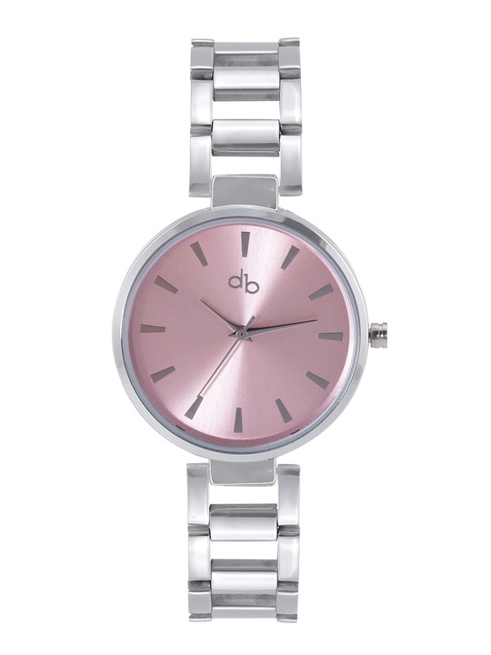 DressBerry - Women Pink Dial & Silver Toned Bracelet Style Analogue Watch DB-SS21-7H