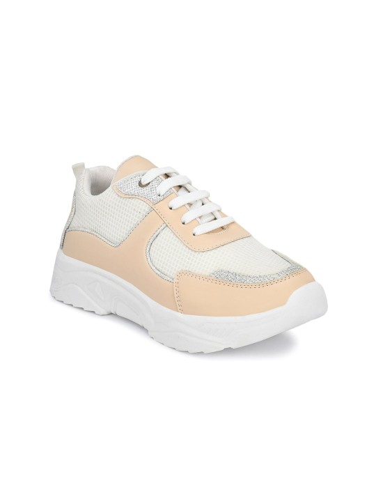 HERE&NOW - Women White Woven Design Sneakers