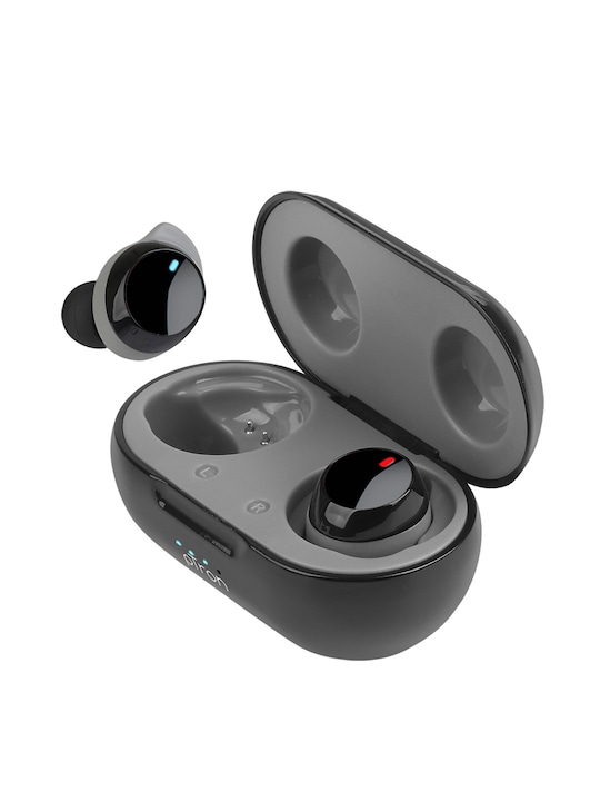 pTron - Black & Grey Bassbuds Evo Wireless Headphones with Deep Bass & Voice Assistance