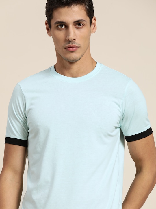 INVICTUS - Men Blue Solid  T-shirt