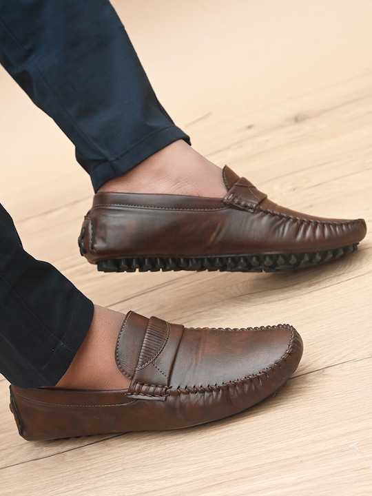 Prolific - Men Brown Solid Formal Loafers